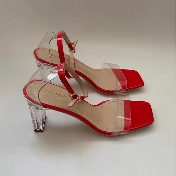 Red Open-Toe Heel | 7.5 - Picture 2 of 6